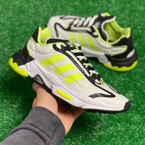 Adidas Ozweego Low Mens Casual Athletic Shoes White Yellow H04533 NEW Multi Sz - Picture 1 of 10